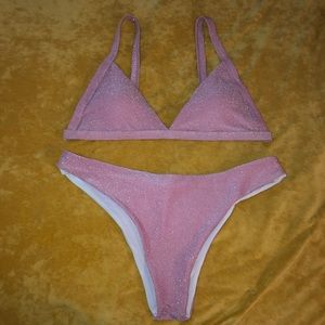 GLITTER Dusty Rose bikini set!